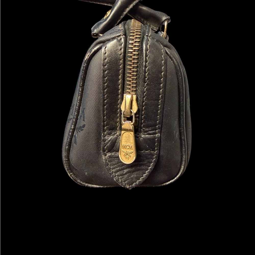 Vintage MCM Mini Nylon Boston Bag Black Visetos Made in Germany (A522) - Picture 3 of 9